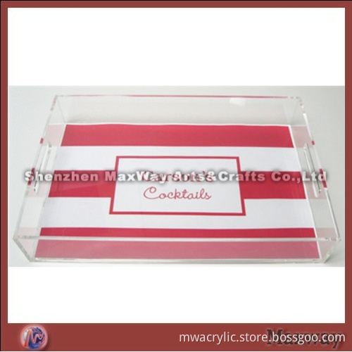 Rectangle Hotel Acrylic Serving/Bread/Wine Glass Tray